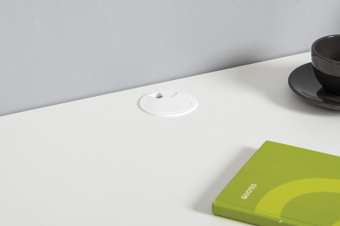 Торонто 12.149 Стол + 16.475 Полка, белый шагрень/стальной серый