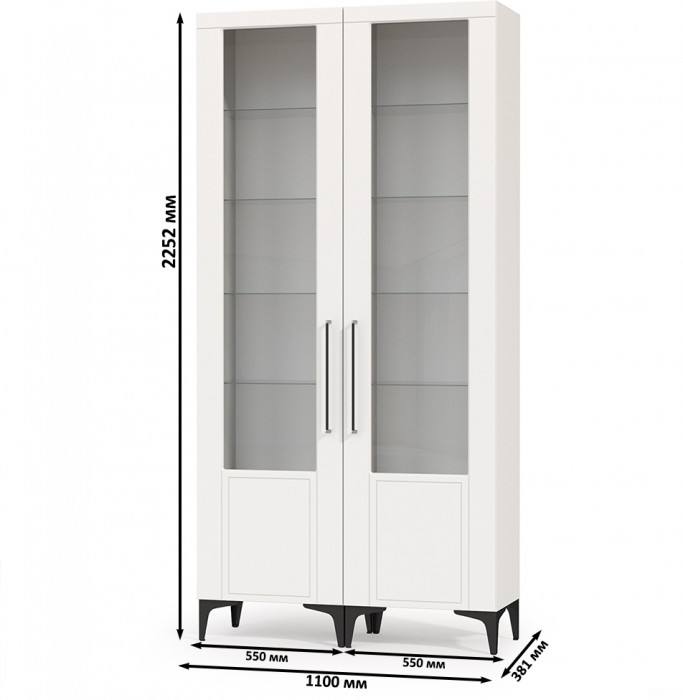 Валенсия Гостиная № 129, ЛДСП белый шагрень/МДФ белый шагрень