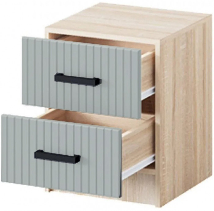 Карина-6 МДФ Тумба прикроватная (Графит, Дуб Сонома)