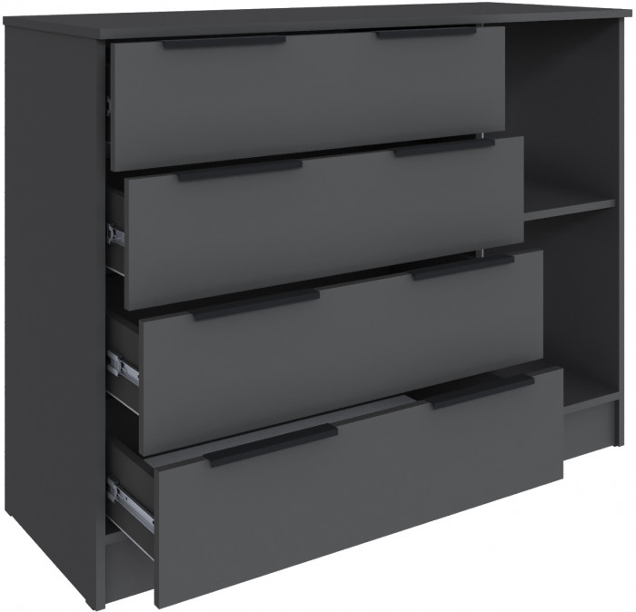 Комод для спальни Мадрид (1,2), Графит серый