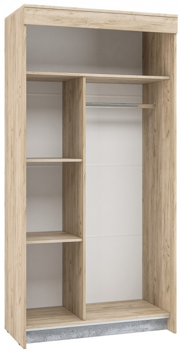 Шкаф-купе Бассо 1 м, дуб крафт серый/бетонный камень