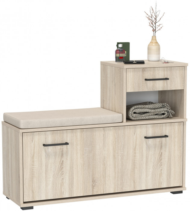 Лира ГК 2-0714дубсон Тумба под обувь, цвет дуб сонома, ШхГхВ 100х33х75,5 см., универсальная сборка