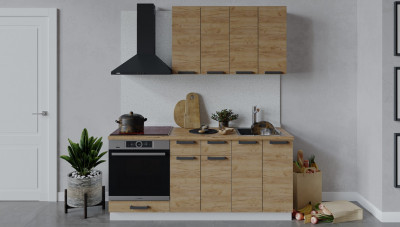 Кухня "Пасаденна" Комплектация 10 1,8 м белый/дуб вотан