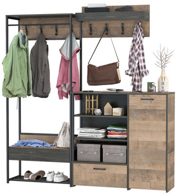 Трувор Прихожая 217, дуб гранж песочный/интра