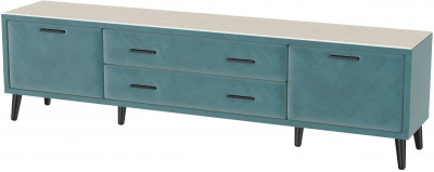 Тумба ТВ интерьерная 2,0 Пай бирюза/мдф клен кремовый