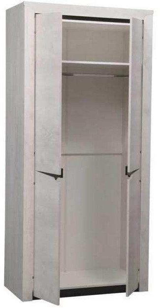 33.03 Лючия 2-х дв. шкаф для одежды бетонпайн белый/венге