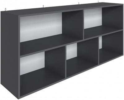 Полка навесная (открытая) Мадрид ПНО-4 (1,5) графит серый