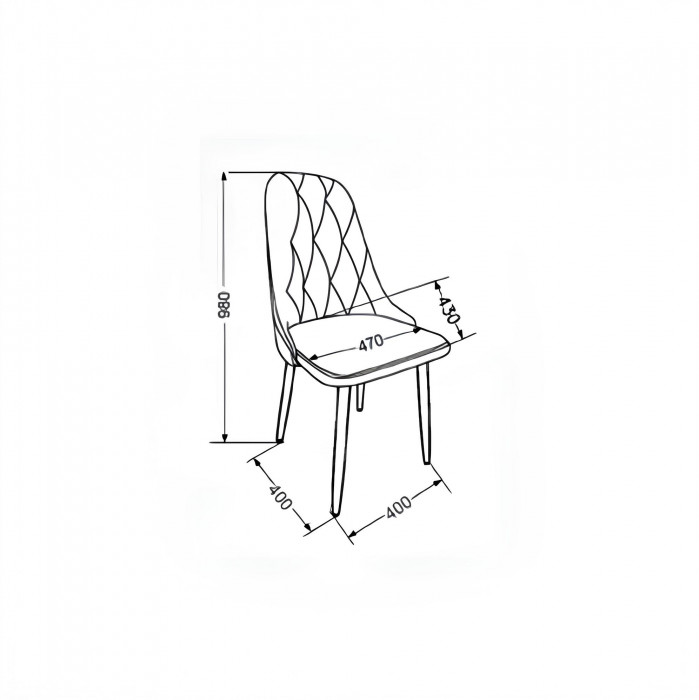 Стул "Граф" черный матовый Томми 08 серый