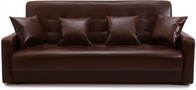 Диван-кровать Аккорд 140х190, книжка, экокожа, цвет коричневый
