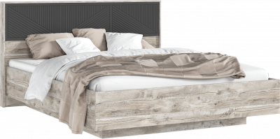 Сильвия Кровать парящая 1,6м (ортопед металл) Браш Графит/Дуб Юкон, Дуб Юкон