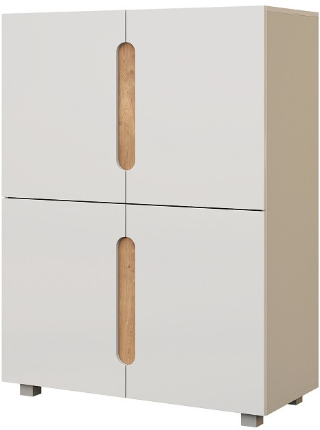 Комод с четырьмя дверьми "Шанталь" - Дуб наварра/Белый