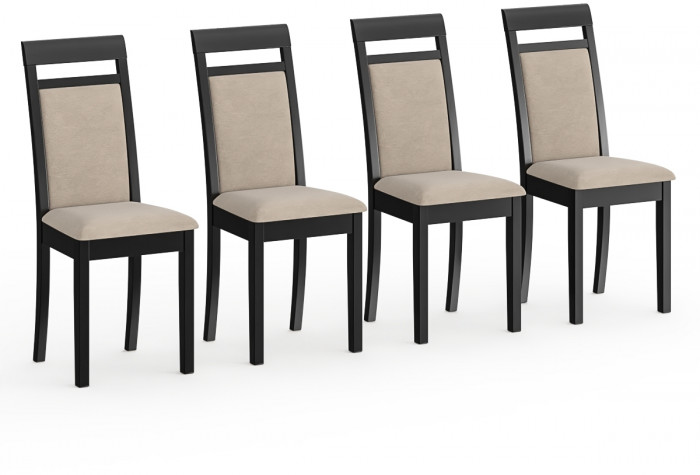 Четыре стула Мебель--24 Гольф-12 разборных, цвет венге, обивка ткань велюр капучино 25, ШхГхВ 40х40х100 см., от пола до верха сид. 47 см.(мягк спинка)