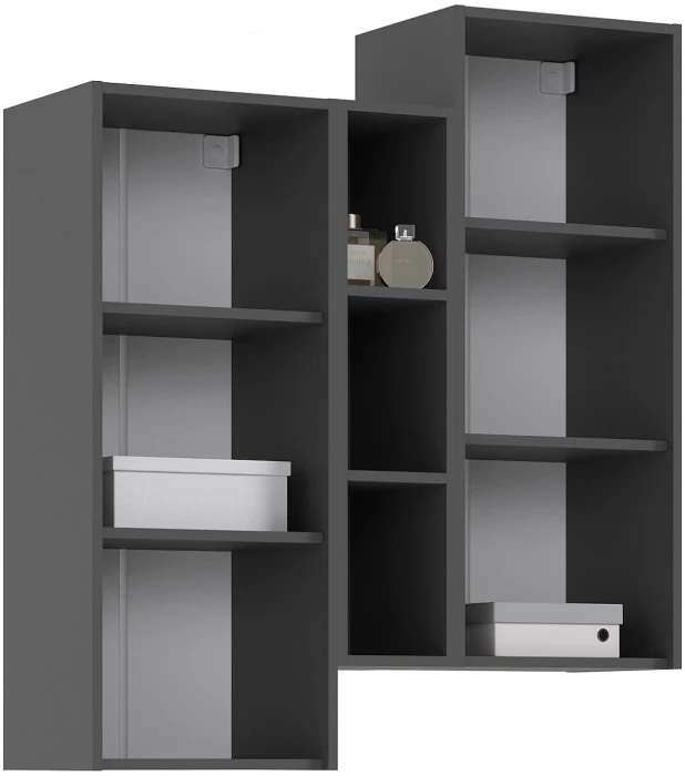 Норд Шкаф подвесной комбинированный, Графит/Изумрудный