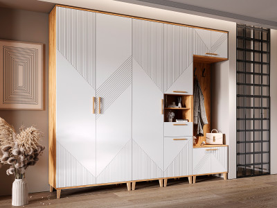 Модульная прихожая Ирис, Крафт золотой/Браш вайт