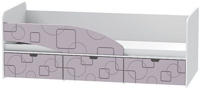 Детская кровать Бриз-3 80х190, квадрат (Антарктида/Белый/левый)