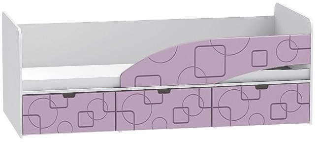 Детская кровать Бриз-3 80х190, квадрат (Антарктида/Белый/левый)