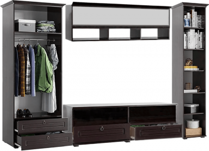 Модульная гостиная Престиж (Венге шоколад / Жемчуг)