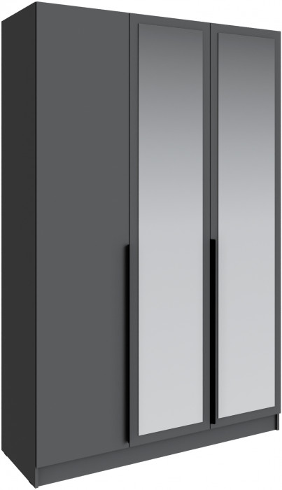 Шкаф Мадрид (1,5) с зеркалом, Графит серый
