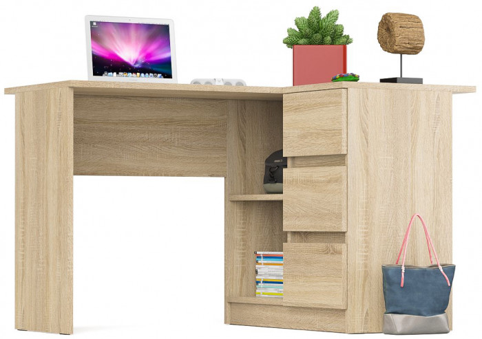 Мори компьютерный стол МС-16 правый, дуб сонома
