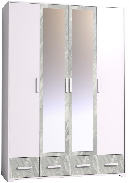 Шкаф для одежды и белья Айрис 555, статуарио