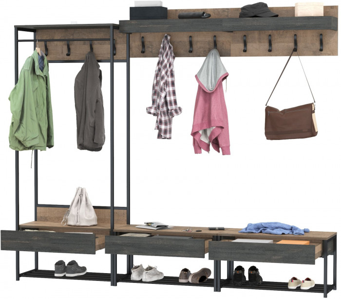 Трувор Прихожая 227, дуб гранж песочный/интра