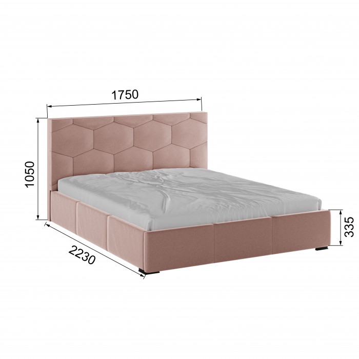 Манука Кровать интерьерная 160 пыльная роза, ортопед