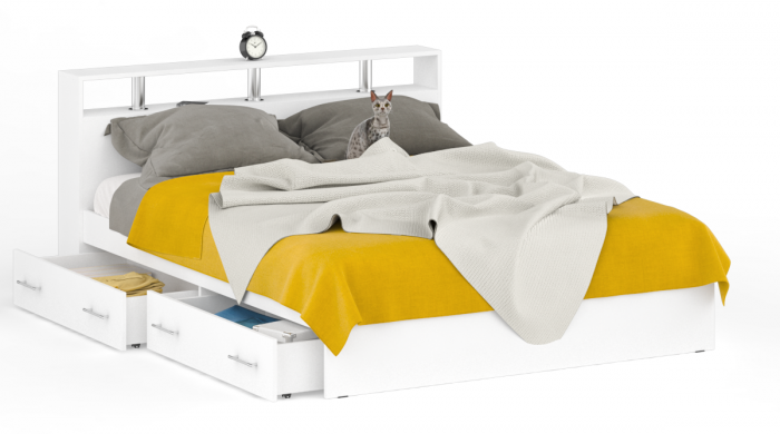 Камелия Кровать с ящиками 1600, белый