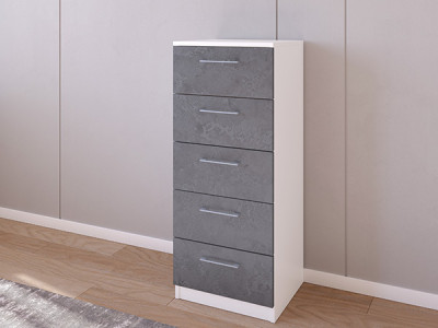 Комод 02/23 45х40х110 Белый/Железный Камень