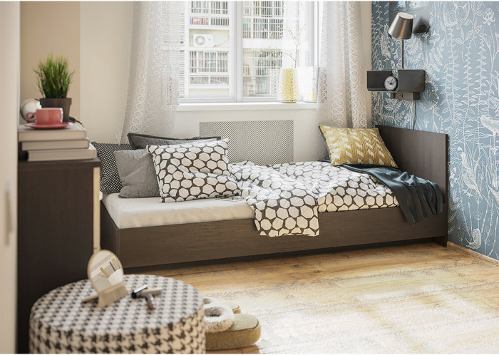 Кровать 80х200 с основанием ЛДСП Ронда КР-080, венге