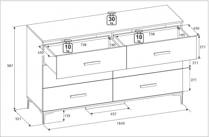 Комод с ящиками Кара 4