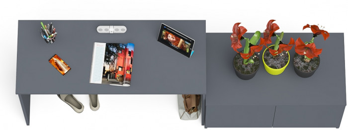 Мори письменный стол МСП1200.1 + Тумба МА900.1, графит