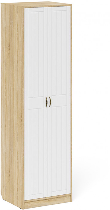 Прихожая П-6 Компоновка № 18, цвет дуб сонома/фасады МДФ белое дерево фрезеровка прованс, ШхГхВ 120х50х210 см., универсальная сборка