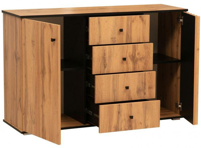 Комод Либерти 51.04 (опора h20) Дуб вотан/Черный