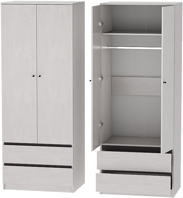 Модульная спальня Кэт-1, набор 1, Ясень Анкор Светлый/Графит