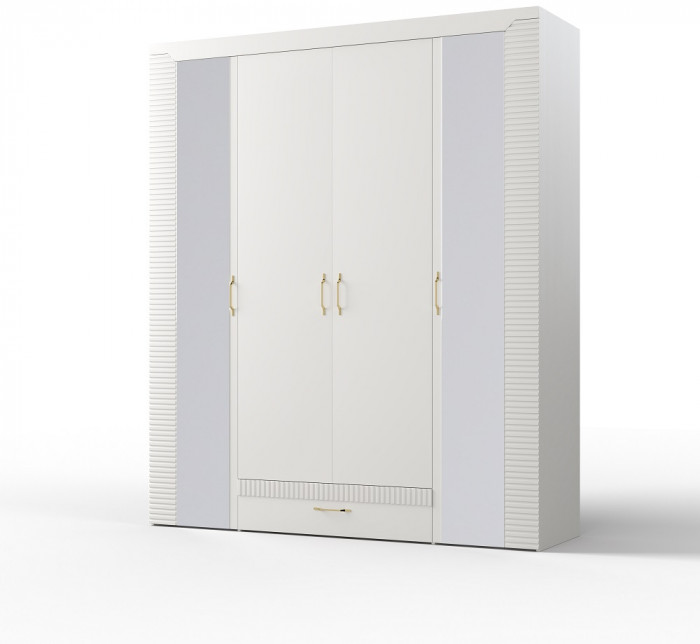 Модульная спальня "Карлин" - Белый текстурный/Корунд джелато