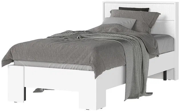 Хелен КР 01 Кровать 0.9х2.0 (0,970х0,928х2,114) белый супер, белый/белый