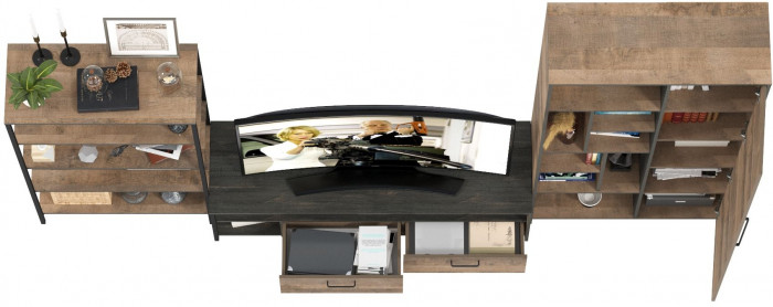 Трувор Гостиная 070, дуб гранж песочный/интра