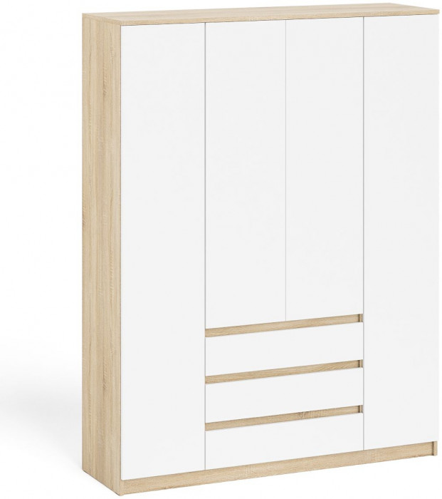 Мори Шкаф МШ1600.1, цвет дуб сонома/белый, ШхГхВ 160,4х50,4х209,6 см.