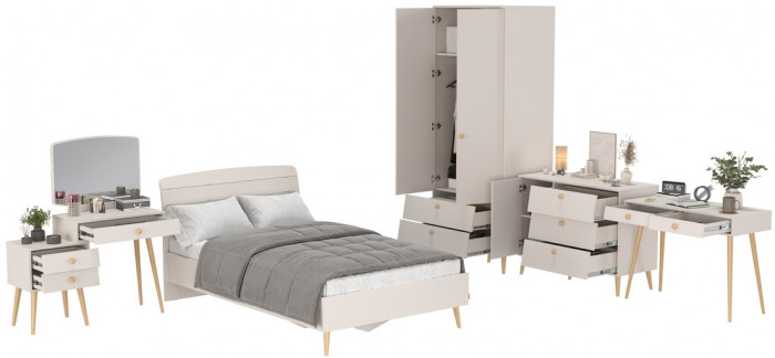 Афина Спальня 09-1200, кашемир серый