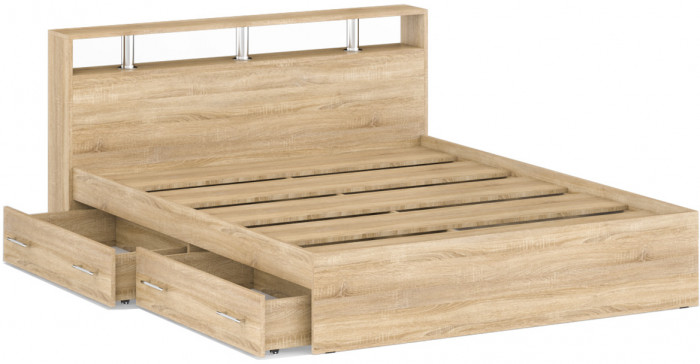 Камелия Кровать с ящиками 1600, дуб сонома