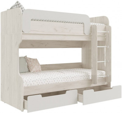 Модульная детская Юниор-4, композиция 2 (Шарли белый, Крафт белый)