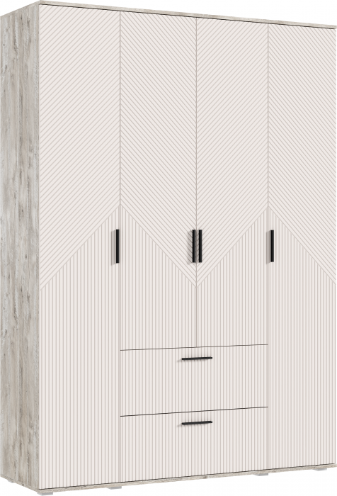 Сильвия Шкаф 4-х створчатый 1600, Кашемир/Дуб Юкон