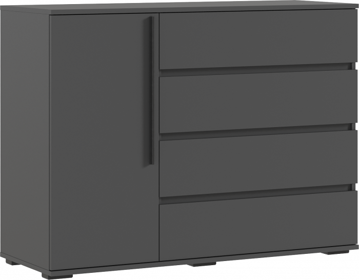 Норд Комод 1 дверь 4 ящика (1200), Графит