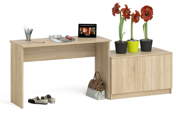Мори письменный стол МСП1200.1 + Тумба МА900.1, дуб сонома