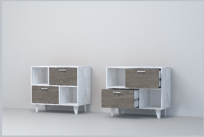 Эго Тумба Т-1 НГ (Глянец Белый/Дуб Крафт Золотой)