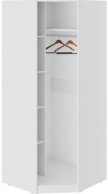 Глосс СМ-319.07.311 Шкаф угловой со стеклянной дверью (Белый глянец/Стекло)