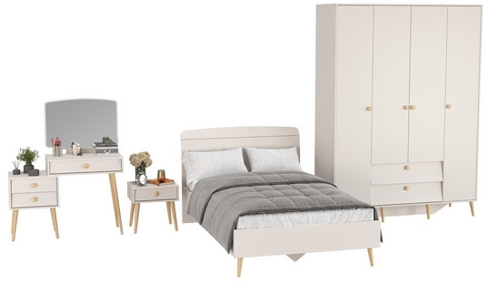 Афина Спальня 29-1200, цвет кашемир серый, сп.м. 1200х2000 мм., б/м, основание есть - фанера