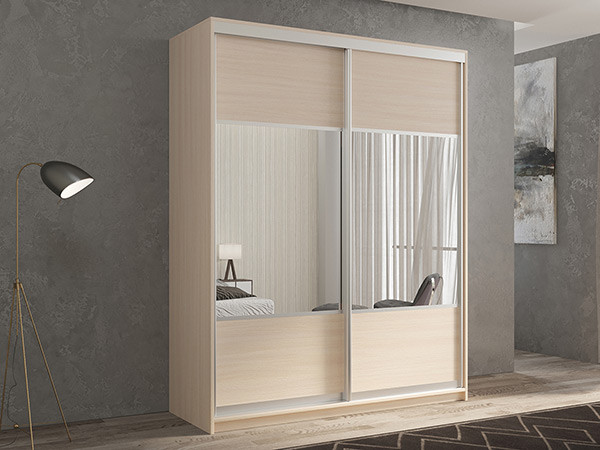 Шкаф-купе Кааппи 6 Дуб молочный 160х60х230 см