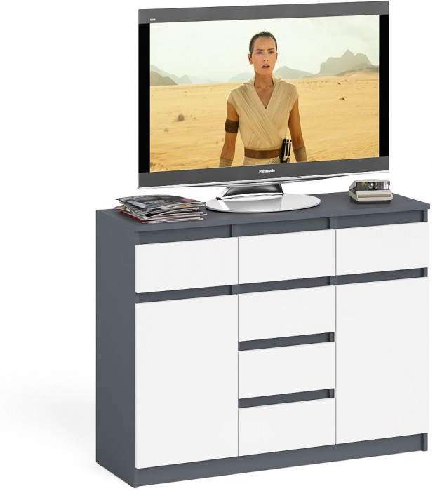 Мори Комод МК1200.4, графит/белый