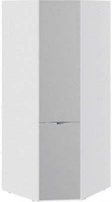 Глосс СМ-319.07.312 Шкаф угловой с зеркальной дверью (Белый глянец)